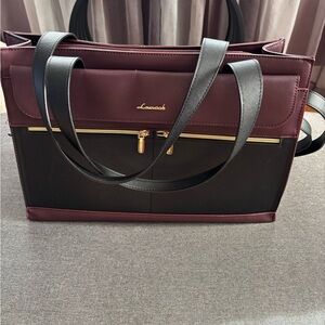 Luxurious Burgundy and Black Tote Bag